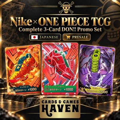 PRESALE Nike × ONE PIECE TCG Complete 3-Card DON!! Promo Set – Japanese