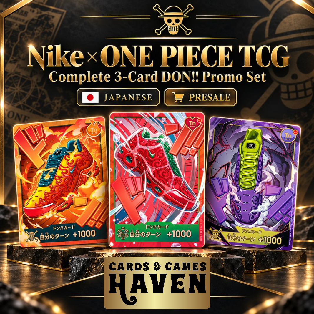 PRESALE Nike × ONE PIECE TCG Complete 3-Card DON!! Promo Set – Japanese