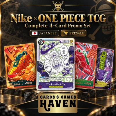 PRESALE Nike × ONE PIECE TCG Complete 4-Card Promo Set – Japanese